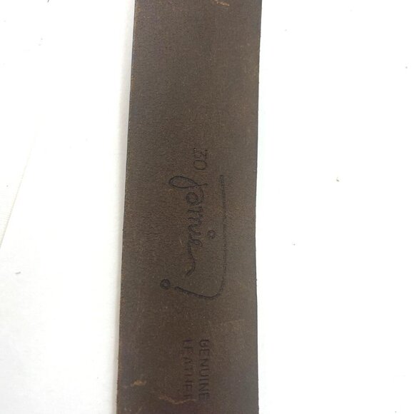 Jamie Leather Belt Size 30 Two Prong Buckle Unisex Black Color USA Made Boho - Picture 5 of 11